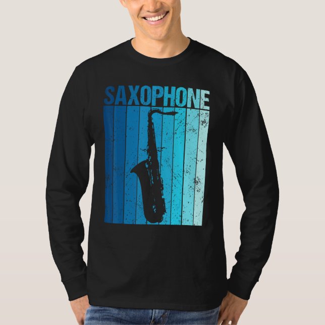 Camiseta Vintage Saxophone Jazz Music Saxophonist (Frente)