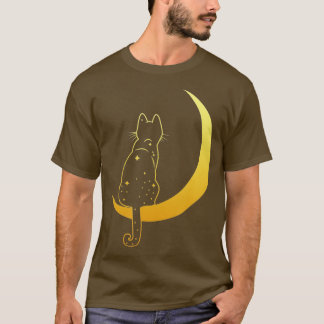 Camiseta Vintage Scary Halloween Black Cat Moon