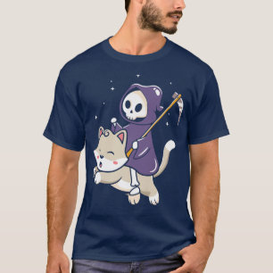 Camiseta Vintage Scary Wity Cavando Gatos Figurume Hallowee