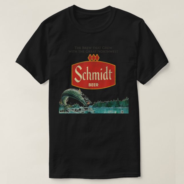 Camiseta Vintage Schmidt Beer Retro Defunct Fish Nature (Frente do Design)
