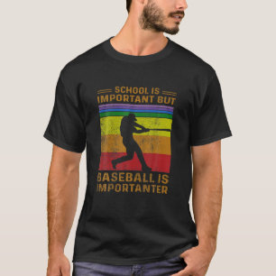 Camiseta Vintage School É Importante Mas Baseball É Importa