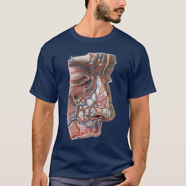 Camiseta Vintage Science Anatomia Humana, Face com Nariz (Frente)