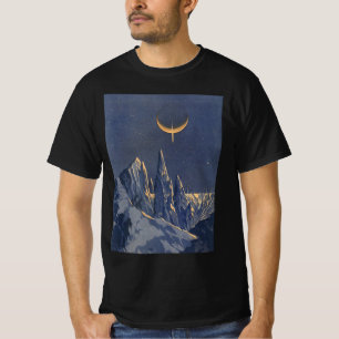 Camiseta Vintage Science Ficet, Crescent Moon Snow Planet