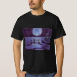 Camiseta Vintage Science Ficting Earth Rover Aliens na Lua<br><div class="desc">Ilustração vintage de aliens futuristas e robôs de ficção científica apresentando um clássico design de quadrinhos de 50. Design de ficção científica retrô com astronautas alienígenas em um planeta estrangeiro com veículo espacial, lunar ou lua e olhando para a Terra e o espaço exterior e acenando. Um céu escuro com...</div>