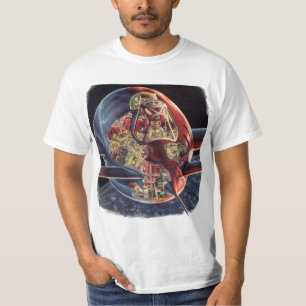Camiseta Vintage Science Fiction Astronaut Rocket Spaceship