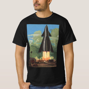Camiseta Vintage Science Fiction, Rocket Bduradouro fora da