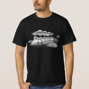 Camiseta Vintage Science Fiction Steampunk Airship Eclipse