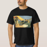 Camiseta Vintage Science Fiction Steampunk Carro Convertíve<br><div class="desc">Ilustração venenosa viagem futurista vitoriana e ficção científica de transporte design com asas a vapor-punk apresentando um carro voador conversível. O motorista está prestes a aterrissar seu carro futurista (ou é um avião) na loja de chocolate no futuro. Um clássico design de ficção científica de quadrinhos retrô.</div>