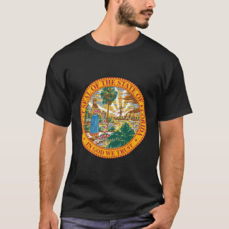 Camiseta Vintage Seal Do Estado Da Flórida Miami Tampa O