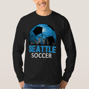 Camiseta Vintage Seattle Cityscape Soccer Para Homens Menin
