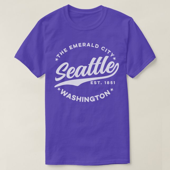 Camiseta Vintage Seattle Emerald City Washington EUA (Frente do Design)