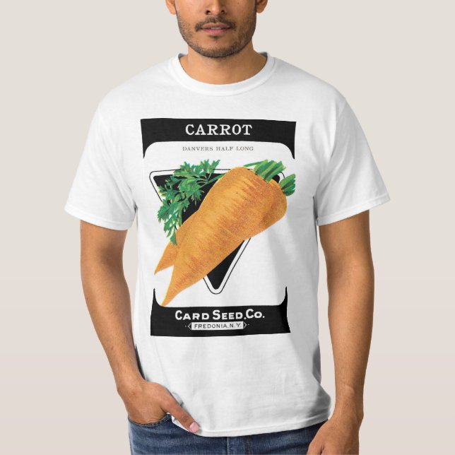 Camiseta Vintage Seed Packet Label Art, Danvers Carrots (Frente)