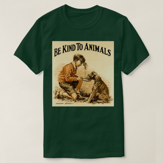 Camiseta Vintage Seja gentil com os animais, Design (Frente do Design)