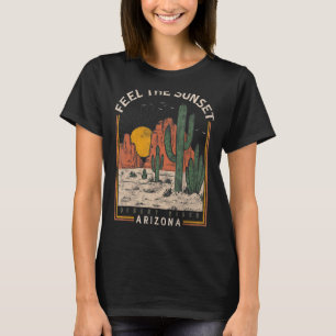 Camiseta Vintage Sente Deserto Sunset Vibes Arizona Montanh
