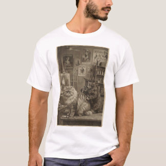 Camiseta Vintage Sepia Cat Tattoo Artist – Funny Victorian