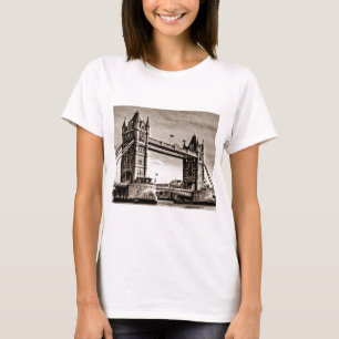 Camiseta Vintage Sepia London Tower Bridge