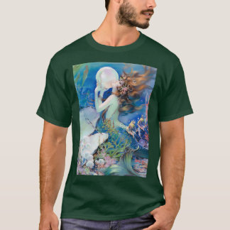 Camiseta Vintage Sereia pintando um ser mitológico