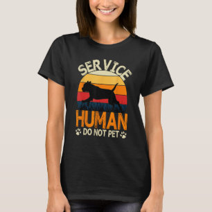 Camiseta Vintage Service-Human Do Not Pet Engraçado PitBull