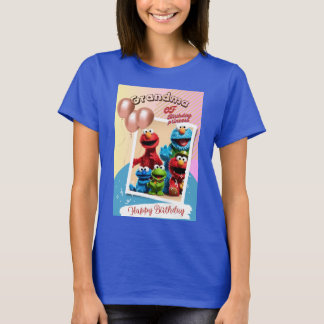 camiseta vintage sesame chracters para avó de