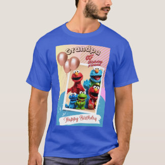 camiseta vintage sesame chracters para avô de