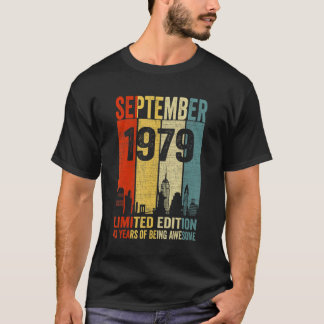 Camiseta Vintage setembro 1979 43 Aniversário 43 Anos 197