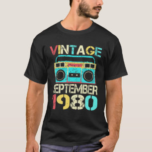 Camiseta Vintage setembro de 1980 - Presentes Retro-anivers