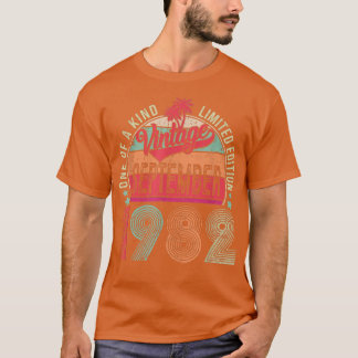 Camiseta Vintage setembro de 1982 aniversário de 40 anos de
