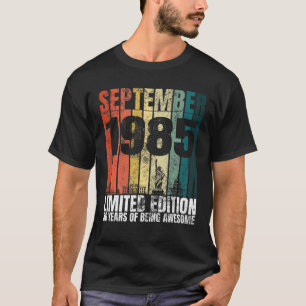 Camiseta Vintage Setembro De 1985 Bday Graphic 36 Anos 36