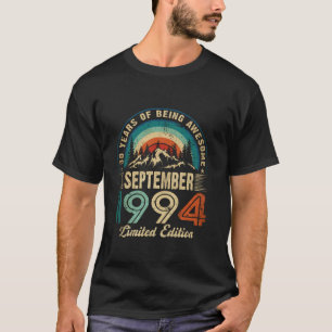 Camiseta Vintage, setembro de 1994, aniversário de 30 anos
