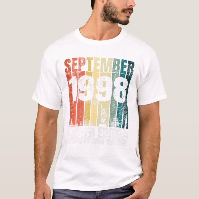Camiseta Vintage setembro de 1998 Bday (Frente)
