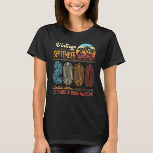 Camiseta Vintage setembro de 2000 22 anos 22 dias de idade 