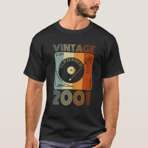 Camiseta Vintage, setembro de 2001, Retro Record Player Bir