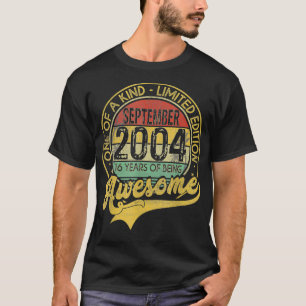 Camiseta Vintage Setembro De 2004 Nascer De 16 Anos Em 2004