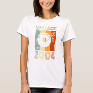 Camiseta Vintage, setembro de 2004, Retro Record Player Bir