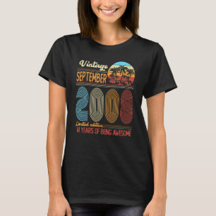 Camiseta Vintage setembro de 2008 14 Anos 14 B Dia Dez