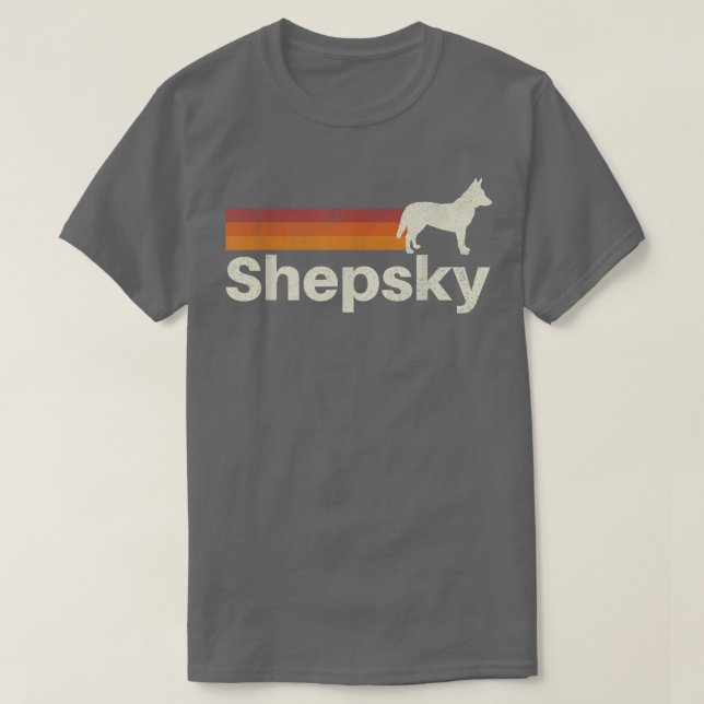 Camiseta Vintage Shepsky Retro Mãe Pai Cão (Frente do Design)