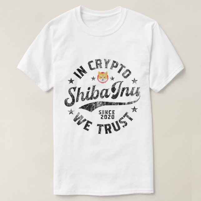 Camiseta Vintage Shiba Inu Crypto Design (Frente do Design)