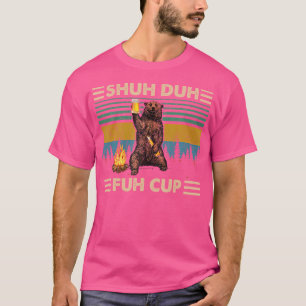 Camiseta Vintage Shuh Duh Fuh Bebendo Bear Beer Campin
