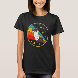Camiseta Vintage Siamese Cat Bicolor Space Cat