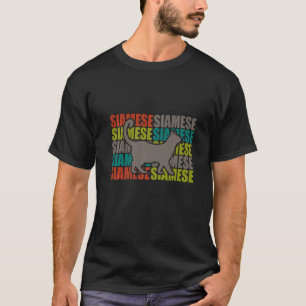 Camiseta Vintage Siamese Cat Kitten Proprietário Feline Ret
