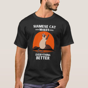 Camiseta Vintage Siamese Cat Torna Tudo Melhor Retrô