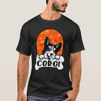 Camiseta Vintage Silhouette Dog Corgi