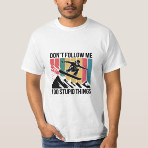 Camiseta Vintage Silhueta de Snowboarder