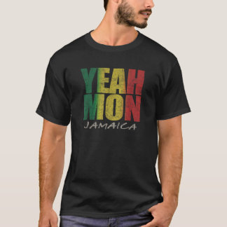 Camiseta Vintage Sim Mon Retro Jamaica Reggae Mens Jamaica