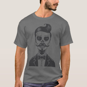 Camiseta Vintage Skeleton Barber Vintage Sticker