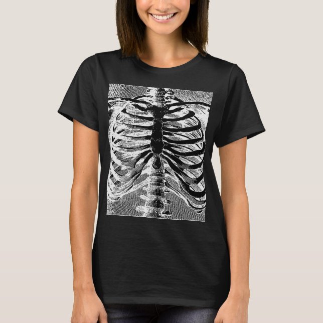 Camiseta Vintage Skeleton Bones Torso Body Halloween (Frente)