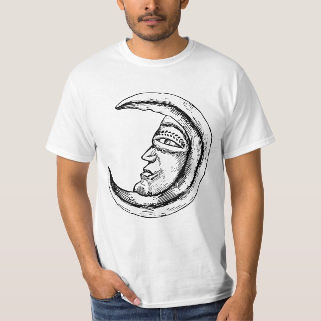 Camiseta Vintage Sketch Mystic Moon (Frente)