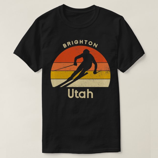 Camiseta Vintage Ski Brighton Utah Mountain (Frente do Design)