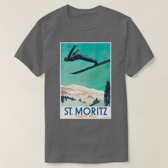 Camiseta Vintage Ski Santo Moritz (Frente do Design)