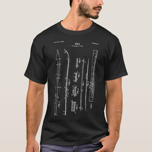 Camiseta Vintage Ski Tee Snow Water Skier Tee (Frente)
